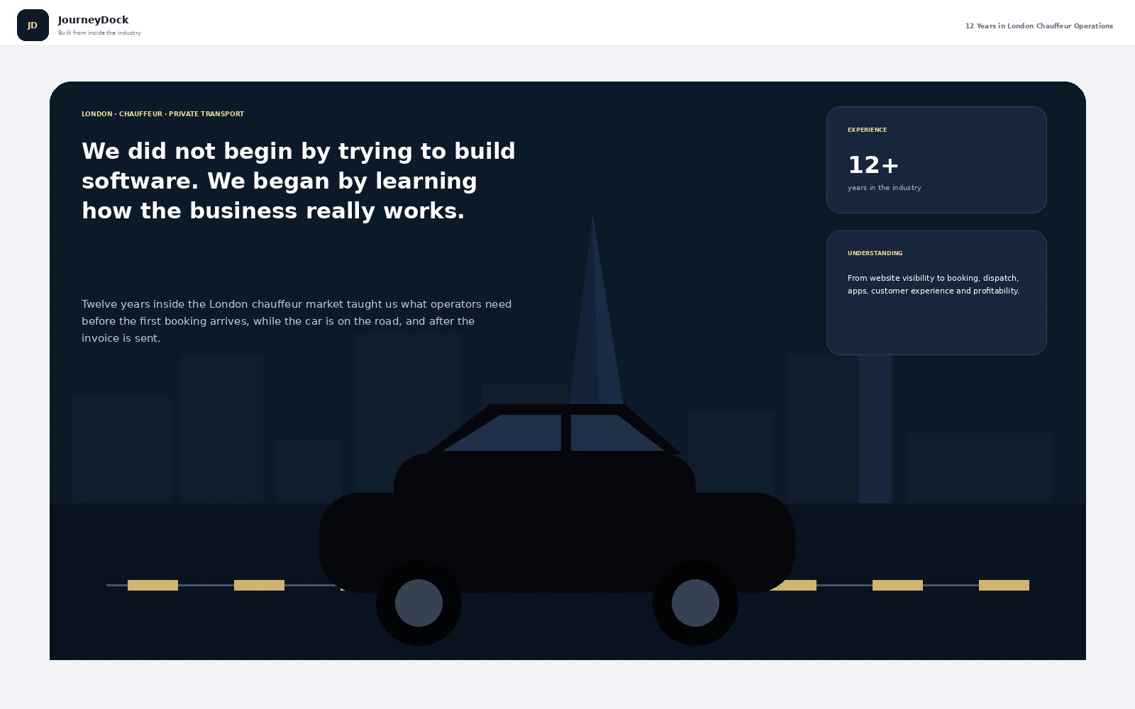 JourneyDock story based on 12 years in the London chauffeur and private transport industry